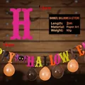 Halloween banner with colorful balloons and Happy Halloween letter chain - Balloon with Letter Chain Style
