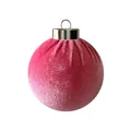 Elegante roze fluwelen kerstbal met zilveren metalen dop voor de kerstboomversiering - Kersenbloesem Roze