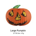 Large orange Halloween pumpkin paper lantern decoration, 27x35.5cm size, 67g weight - Large Pumpkin Shape
