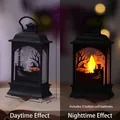 Halloween lantern with LED candle showing day and night lighting effects - Flat Small Castle Lamp