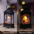 Halloween LED skeleton wind lamp with daytime and nighttime lighting effects comparison - Flat Small Skull Lamp