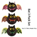 Set of 3 paper bat honeycomb hanging decorations for Halloween party decor 38cm - Bat / Set of 3