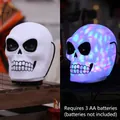 White skull Halloween lantern showing day and night lighting effects, battery operated - Universal Skeleton Light