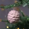 Bola de Navidad de lana tejida rosa claro hecha a mano, 9 cm - Bola de Lana Café