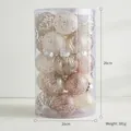 Assorted Christmas ball ornaments set in cylindrical clear container, 26cm tall - 25 Pieces/Pack (6cm) / Champagne Gold (Style B)