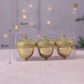 Set da 3 pezzi di decorazioni natalizie a ghianda dorata con dettagli a fiocco di neve - Ghianda / Set di 3 / Oro