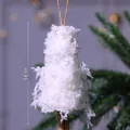 Elegant white fuzzy Christmas tree hanging ornament showing 14cm height dimension for scale - Height 14cm / Feather Xmas Tree-White