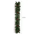 Ghirlanda di pino natalizia artificiale con pigne e bacche rosse, lunghezza 135 cm - Ghirlanda Testa di Proiettile Verde / 135cm / Verde