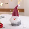 Soft handmade Christmas Santa gnome plush decoration with red velvet hat and white beard 16cm - 16cm / Red Velvet Curved Hat