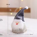 Handmade 16cm gray plush Christmas gnome ornament featuring a white beard and pointed hat - 16cm / Gray Velvet Curved Hat