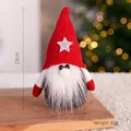 Feestelijke kerstkabouter pluche pop met rode gebreide muts en ster, hoogte van 15 cm - Sterrenhoed Stijl (15cm)