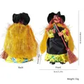 Decorazione dettagliata della statuina della strega di Halloween, vista fronte e retro, 16,5 cm - Strega - Mantello Dorato