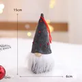 Handcrafted felt Christmas gnome ornament with grey pointed hat and white beard, 15cm height - 15cm / Gray Red Polka Dot Hat