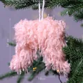 Decorative pink feather heart-shaped Christmas tree hanging ornament, size 18cm x 14cm - 14x18cm / Pink Feather Wing