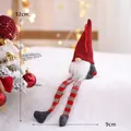 Handmade Christmas gnome plush toy with red hat and long striped legs, 32cm height - Red Hat Long Legs Male Style (32cm) / Red