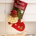 Grande calza natalizia con decorazione Babbo Natale 3D e dimensioni di 44x36 cm - Serie Alfabeto / Lettera-Babbo Natale