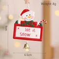 Metal Christmas snowman ornament with bell and 'Let it snow' sign, 9x6.5cm SKU - Letter Sign Snowman