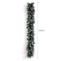 Ghirlanda natalizia innevata da 135 cm con pigne e bacche rosse per decorazioni - Ghirlanda Testa di Proiettile Bianco Spruzzato / 135cm / Bianco