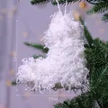 Adorno de corazón de plumas blancas suaves para árbol de Navidad, tamaño 13x11cm - Calcetín de Plumas Blanco