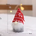 Charming Christmas gnome plush ornament featuring red knitted snowflake hat, height 10cm - 10cm / Red Snowflake Hat