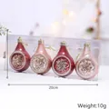 Set di 4 addobbi natalizi a goccia rossi e rosa in confezione trasparente - Sfera a Goccia d'Acqua / Set di 4 / Mix Rosso Rosa