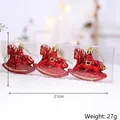 Set di 3 decorazioni natalizie a cavallo a dondolo rosso con misure scatola - cavallo a dondolo / Set di 3 / Rosso