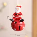 Traditional Santa Claus figurine on red metal bell Christmas ornament, 9cm height - Bell Santa
