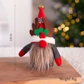 Feestelijke kerstgnome pluche pop decoratie met rendiergewei en een rode muts - Rode Bessenhoed Stijl (14cm)
