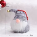 Festive grey knitted Christmas gnome ornament with snowflake pattern and bell, 11x8cm - 11cm / Gray Snowflake Curved Hat