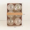 Coffret de 6 boules de Noël transparentes à paillettes dorées, emballage de 23x16cm environ - Lot de 6 / 8cm / Or champagne