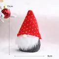Handmade Christmas gnome with red knitted hat, 15cm height size variant guide - 15cm / Red Knit Hat