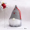 Handmade Christmas gnome plush ornament in grey knitted hat height 15cm width 8cm - 15cm / Gray Knitted Hat