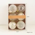 Élégant lot de 6 boules de Noël champagne dans une boîte transparente de 23x16cm - Lot de 6 / 8cm / Champagne Or Type B