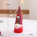 Handmade Christmas gnome ornament featuring red plaid hat and heart detail, 14cm height - 14cm / Red Plaid Heart Hat