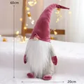 Large 60cm Christmas gnome doll featuring a long pink velvet hat and white beard. - 60CM / Red