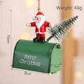 Decorative metal Santa Claus on green mailbox hanging Christmas ornament, size 10x9x4cm - Santa on Green Mailbox