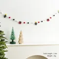 Guirlande de Noël en feutre de lana avec pendentifs sapin et cadeau, 1.9m - Style Sapin de Noël et Boîte Cadeau / Longueur Totale 1.9m
