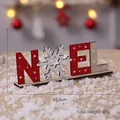 Houten kerstdecoratie NOEL met sneeuwvlok, rood en natuurlijk afgewerkt, 22,5 cm - NOEL Letter Ornament