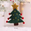 Décoration de sapin de Noël en feutre avec étoile et pompons rouges, 11x9,5cm. - Noël arbre / Sapin de Noël vert