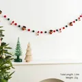 Guirlande de Noël en feutre de laine avec Père Noël et renne, longueur totale 1,9m - Styles Père Noël et Renne / Longueur Totale 1.9m