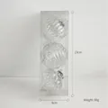 Lot de trois boules de Noël transparentes argentées pour sapin, taille 8x23cm - Ensemble de 3 / 8cm / Argent Blanc