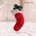 Petit bas de Noël en feutre fait main avec broderie étoile dorée de hauteur 9cm - Chaussette de Noël / Chaussette Rouge