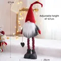 Gnomo di Natale rosso di peluche con gambe telescopiche e decorazione a cuore - Cappello Rosso Cuore Retrattile / 80cm