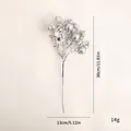 Branche de baies artificielles pailletées argentées pour décoration de Noël, 30cm - Tige Noire à Paillettes / Argent