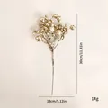 Branche de baies de Noël dorées pailletées pour couronnes et sapins, 30 cm de long - Tige Noire à Paillettes / Or champagne