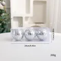 Set von drei silbernen Spiegel-Diskokugeln als Weihnachtsschmuck in einer 24 cm Box - 8cm (3 Stücke) / 3er-Set