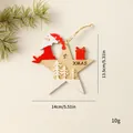 Santa Claus wooden star Christmas ornament with size markings for tree decoration - Star Sitting Santa