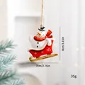 Christmas resin snowman ornament on red sleigh hanging decoration for holiday tree - Snowman-Red Scarf (SZGJ17)