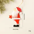 Houten Kerstman hangende decoratie voor de kerstboom, afmeting 9x15 cm, gewicht 11 g. - Staande Kerstman Links