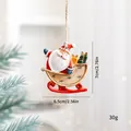 Handcrafted Santa Claus in sleigh resin hanging ornament for festive Christmas tree decor - Santa-Gift Cart (SZGJ17)